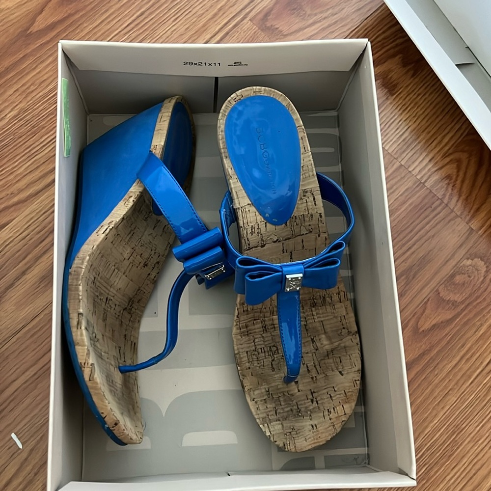 Blue high heels sandals